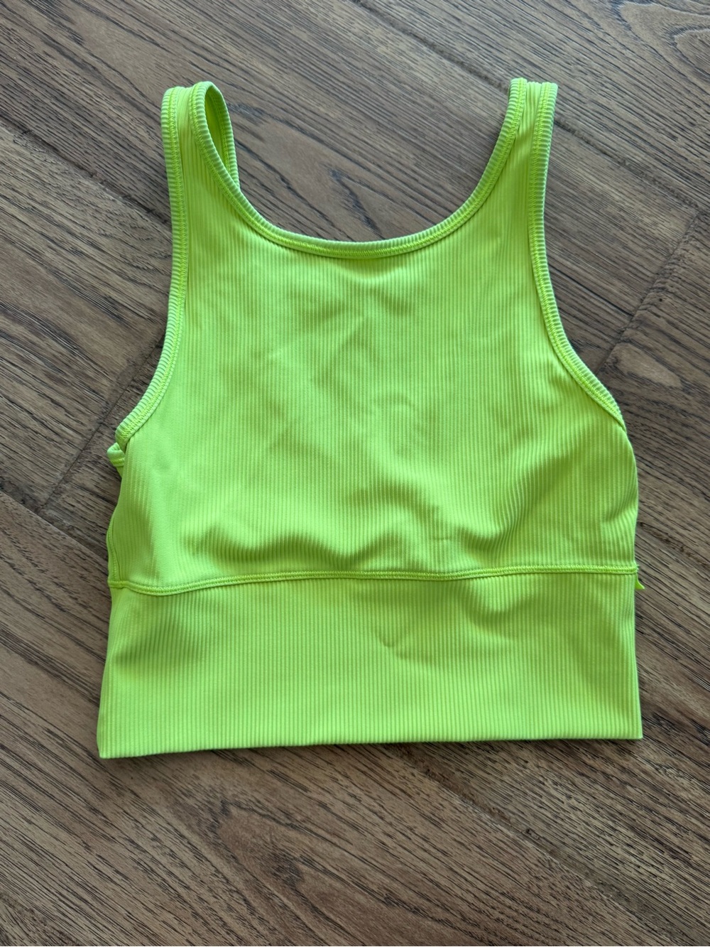 lululemon Power Pivot Rib Tank Highlighter Yellow Sz 4